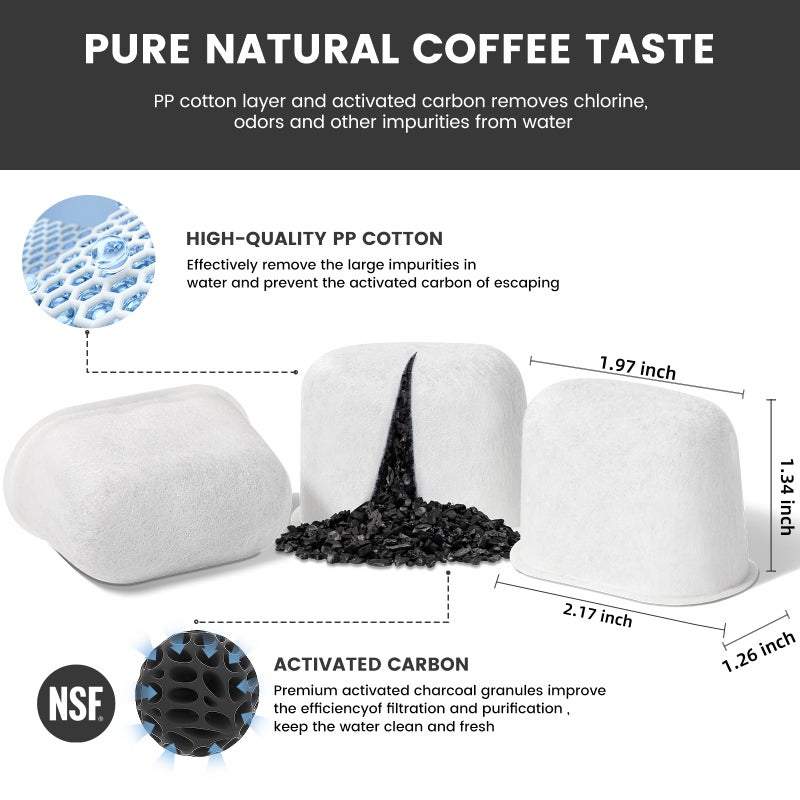 Possiave 12-Pack Charcoal Water Filters Compatible with Breville BWF100 Machines, Breville Espresso Machine Water Filter Replacement - Image 2