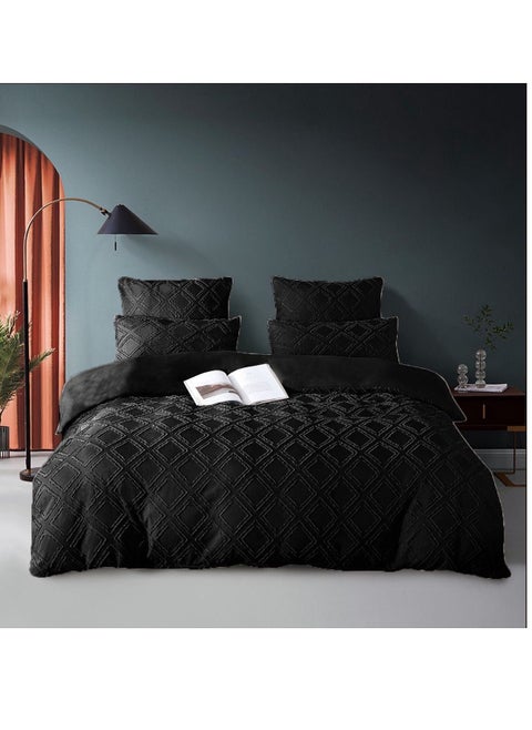 Comforter set Pattern Tufted Soft & BreathableBlack Boho Tufted Jacquard Comforter Set ,bedding sets