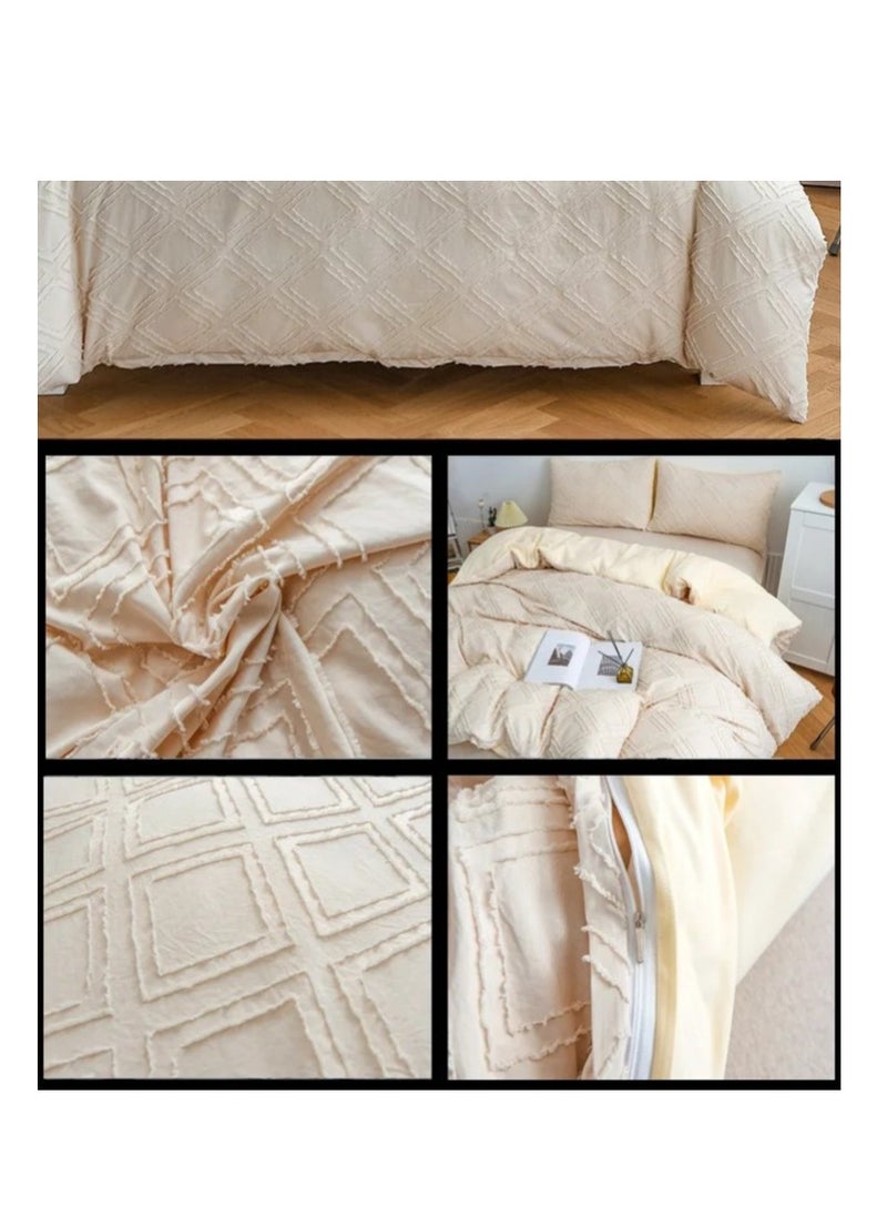 Comforter set Pattern Tufted Soft & BreathableBlack Boho Tufted Jacquard Comforter Set ,bedding sets