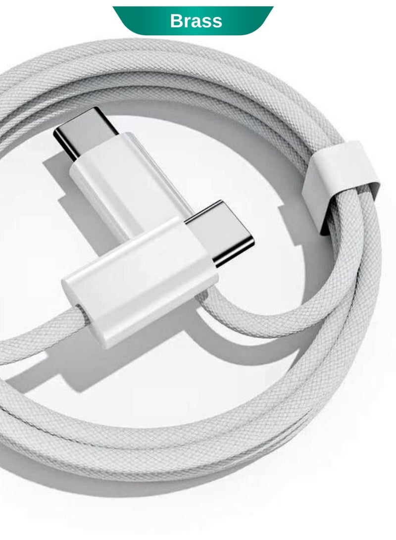 Brass شاحن سريع 45 واط، محول USB-C PD مع كابل من النوع C إلى النوع C، شاحن صغير الحجم عالي السرعة لأجهزة أندرويد، سامسونج، آيفون، تابلت، ولابتوب - Image 4