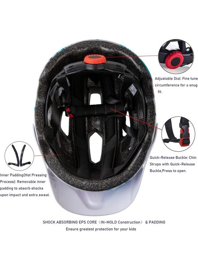 SIFVO Kids Helmet, Kids Bike Helmet Boys and Girls Bike Helmet with Cool Visor Helmet for Kids 5-14, Kids Bike Helmets Youth Bike Helmet Adjustable & Lightweight 50-57cm (Navy Blue) - Image 3