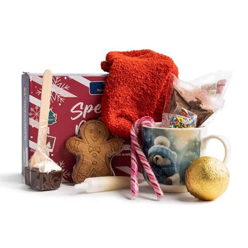 TILZ COLLECTION Hot Chocolate Gift Sets - Hot Chocolate Kit Gifts For Kids, Marshmallows, Mug, Socks, Sprinkles,Hot Cocoa Mix Kids Gifts - Image 1
