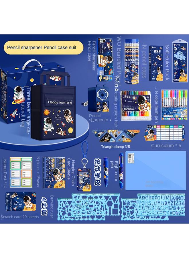 Bluejw Boys' Gift Bag Gift Stationery Suit Gift Box Boys' Primary School Students' Learning Supplies Hand Account Big Gift Bag High Color Value Less - Image 1