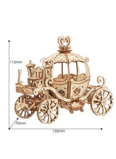 Robotime Rolife Pumpkin Carriage 3D Wooden Puzzle TG302, DIY 3D Puzzles for Adults/Teens, Unique Gift for Craft Hobby and Creative Home Decor  - Image 2