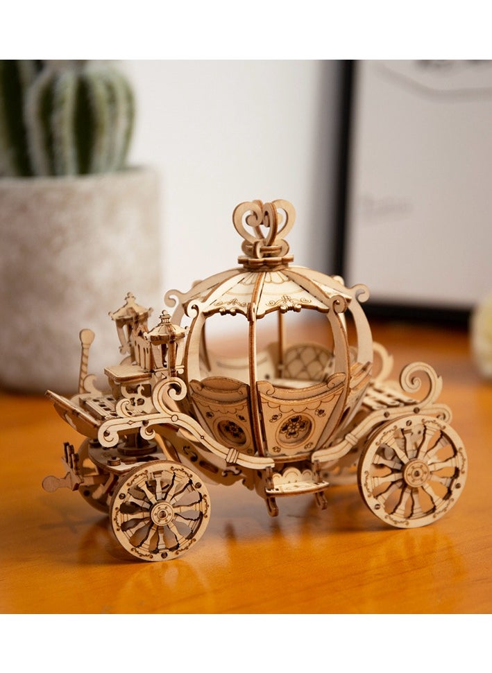Robotime Rolife Pumpkin Carriage 3D Wooden Puzzle TG302, DIY 3D Puzzles for Adults/Teens, Unique Gift for Craft Hobby and Creative Home Decor  - Image 3