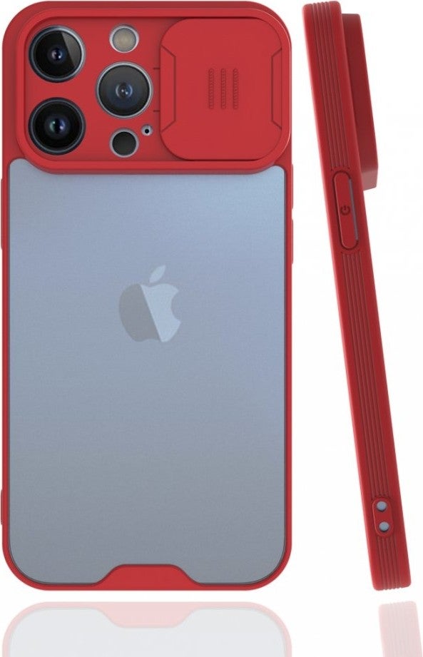FUJİMAX FUJIMAX Apple iPhone 13 Pro Max Case Shockproof Camera Protection Sliding Platinum Cover 