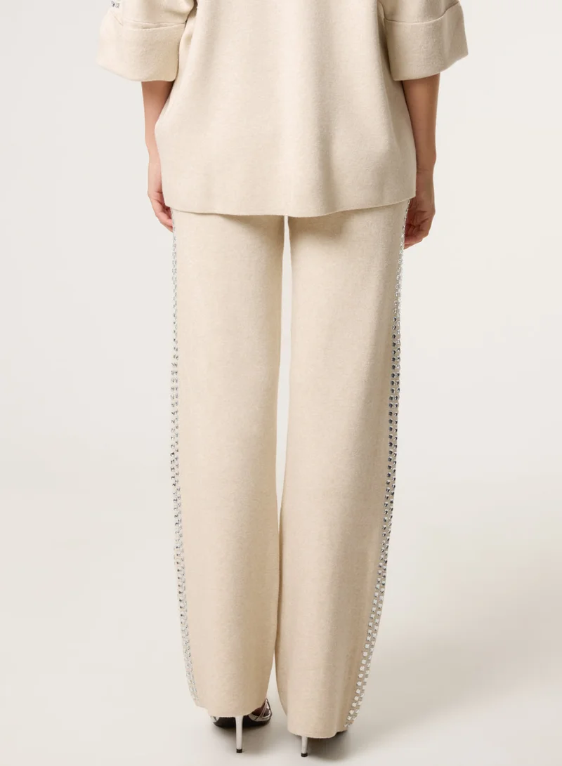 بلو فانيلا Square Rhinestone Trousers