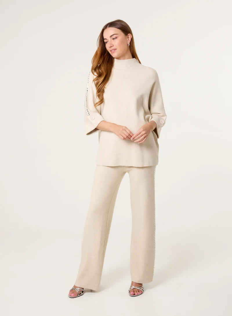 بلو فانيلا Square Rhinestone Trousers