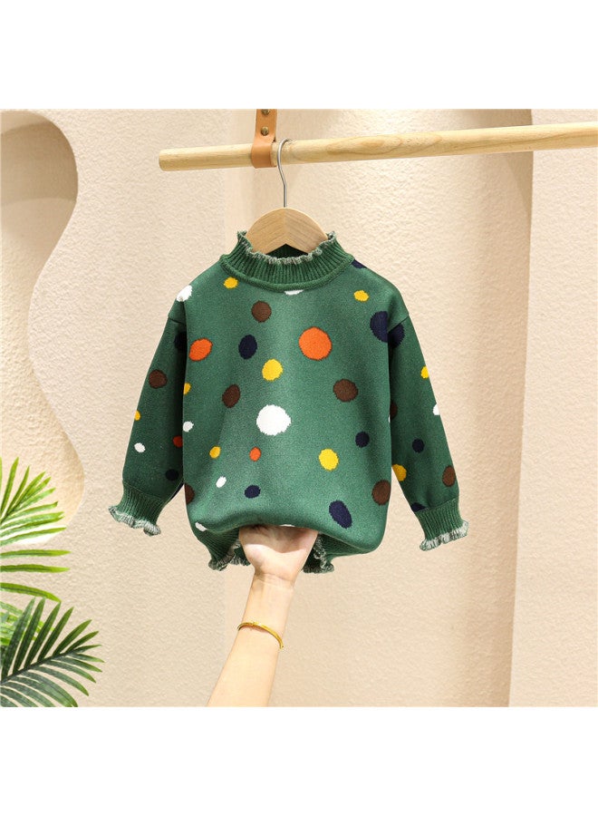 Autumn And Winter One-piece Velvet Thick Sweater New Style Children's Baby Western-style Knitted Sweater With Children's Base - Image 4