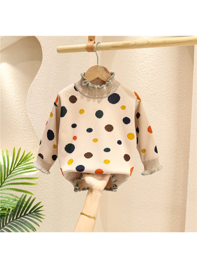 Autumn And Winter One-piece Velvet Thick Sweater New Style Children's Baby Western-style Knitted Sweater With Children's Base - Image 3