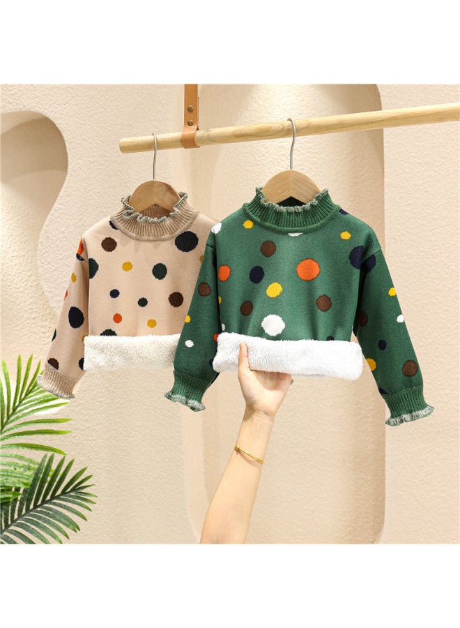 Autumn And Winter One-piece Velvet Thick Sweater New Style Children's Baby Western-style Knitted Sweater With Children's Base - Image 2