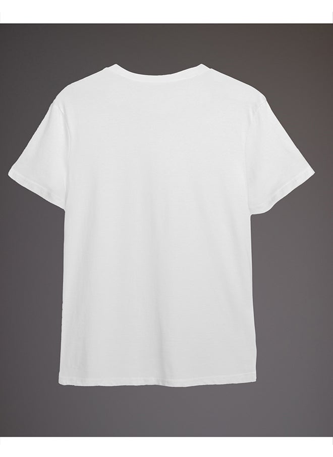 trendyol White Text Printed Regular Cut T-shirt TMNSS24TS00232  - Image 2