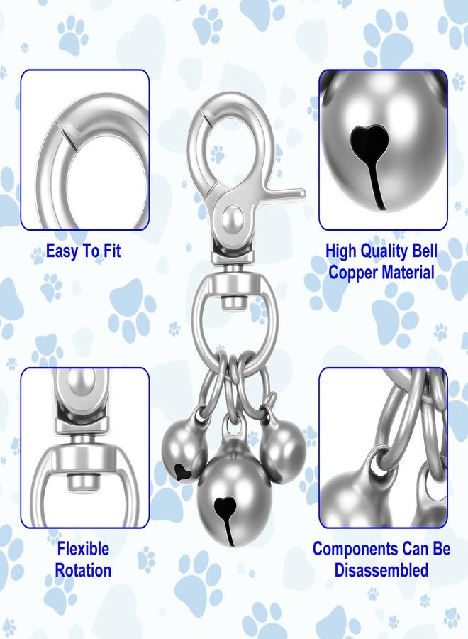 cobee 8 PCS Bells for Pet Collars, Silver Pet Training Collars Charm, Pet-Pendant Accessories Pet-Jingle Bells Training Charm Pendant Jewelry Accessories for Dogs and Cats - Image 4
