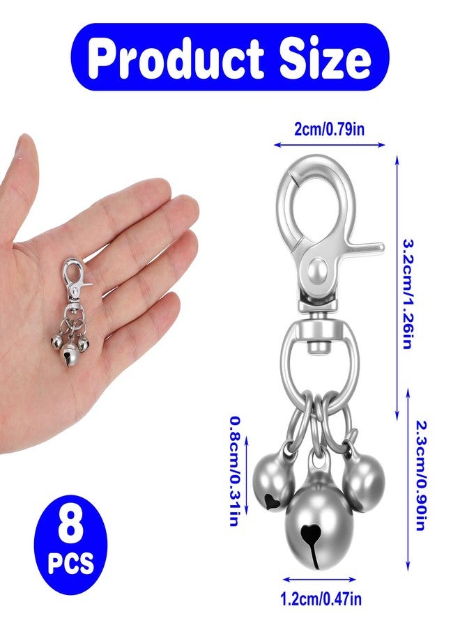 cobee 8 PCS Bells for Pet Collars, Silver Pet Training Collars Charm, Pet-Pendant Accessories Pet-Jingle Bells Training Charm Pendant Jewelry Accessories for Dogs and Cats - Image 2