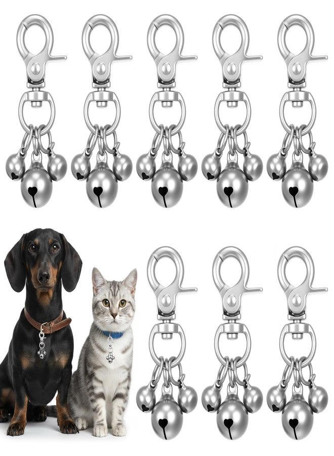 cobee 8 PCS Bells for Pet Collars, Silver Pet Training Collars Charm, Pet-Pendant Accessories Pet-Jingle Bells Training Charm Pendant Jewelry Accessories for Dogs and Cats - Image 1