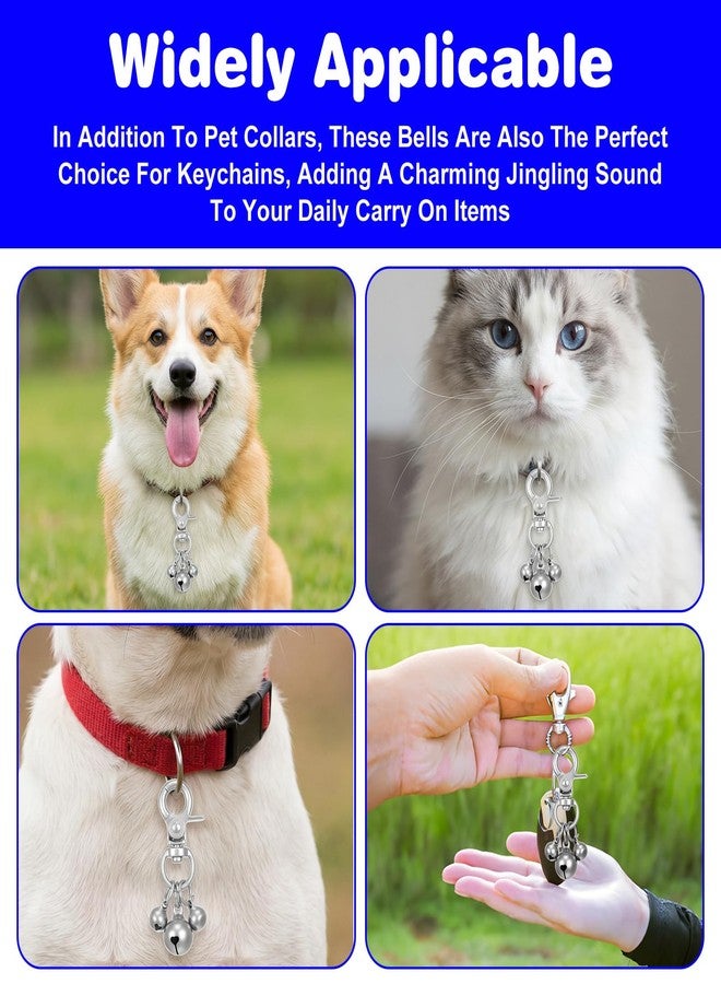 cobee 8 PCS Bells for Pet Collars, Silver Pet Training Collars Charm, Pet-Pendant Accessories Pet-Jingle Bells Training Charm Pendant Jewelry Accessories for Dogs and Cats - Image 3