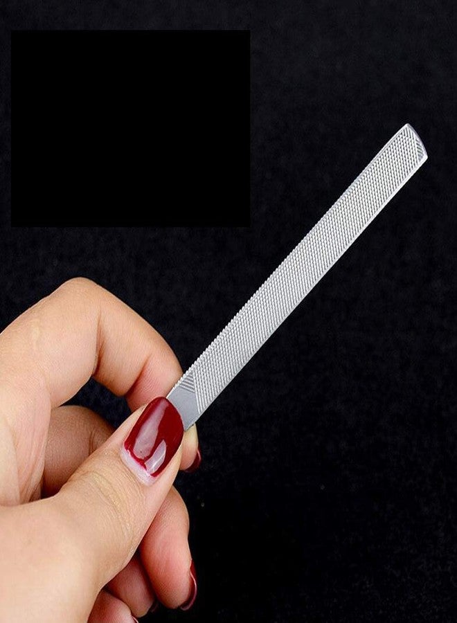 lasenersm 2 Pieces Stainless Steel Nail File 4 Sides Nail File Metal Buffer Fingernails Toenails Manicure Files for Salon and Home(5 Inch) - Image 4