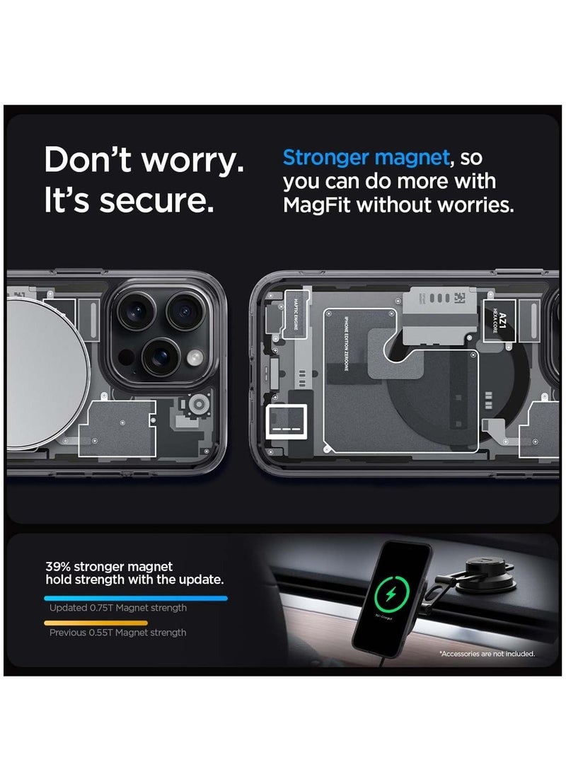 Techie iPhone 15 Pro MagSafe Case – Spigene Ultra Hybrid Zero One MagFit with Metal Ring – Slim Teardown Design – Compatible with Wireless Charging & MagSafe Accessories – Black - Image 5