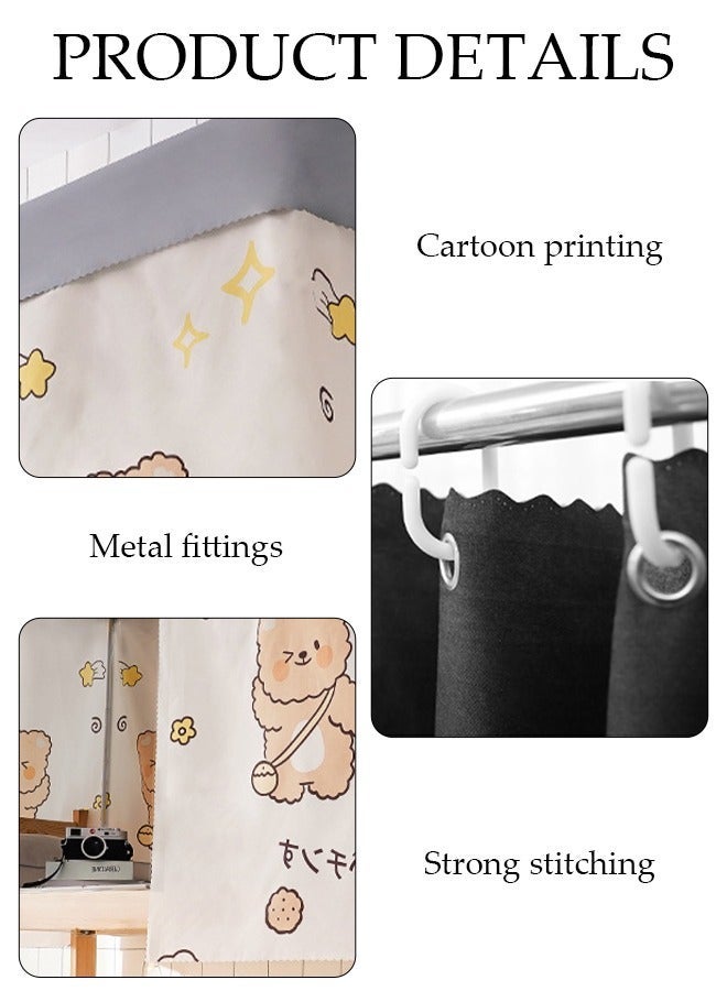 DUNISO Blackout Upper Berth Bunk Bed Curtains Dormitory Room Lightproof Decorative Roommate Privacy Cover Canopy Photo Background Decor Backdrop Blackout Curtain 3 Panels with a Top - Image 5
