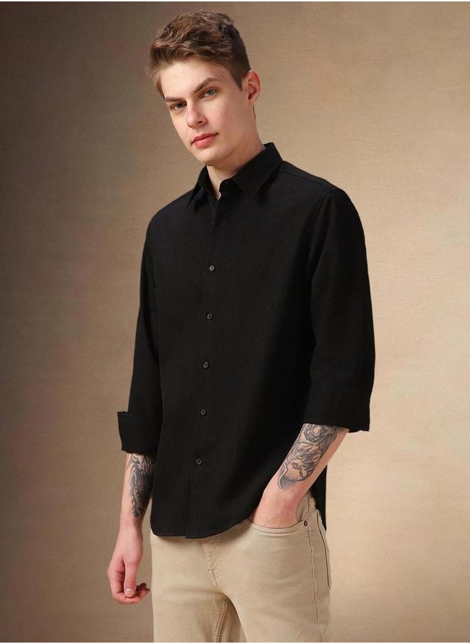 Dennis Lingo Button-Down Collar Plain Long Sleeve Shirt by Styli  - Image 1