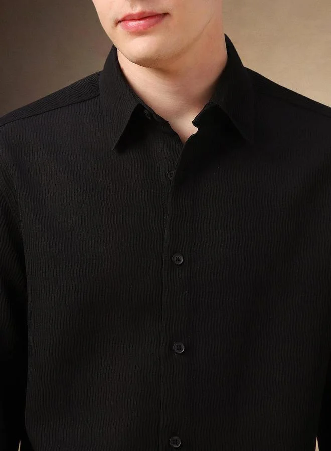 Dennis Lingo Dennis Lingo Button-Down Collar Plain Long Sleeve Shirt