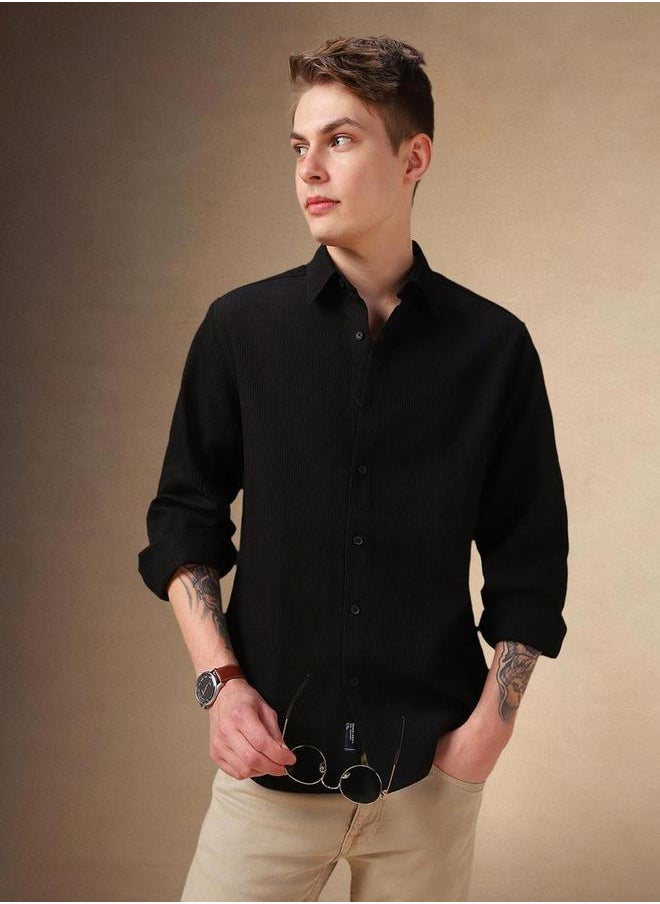 Dennis Lingo Button-Down Collar Plain Long Sleeve Shirt by Styli  - Image 3
