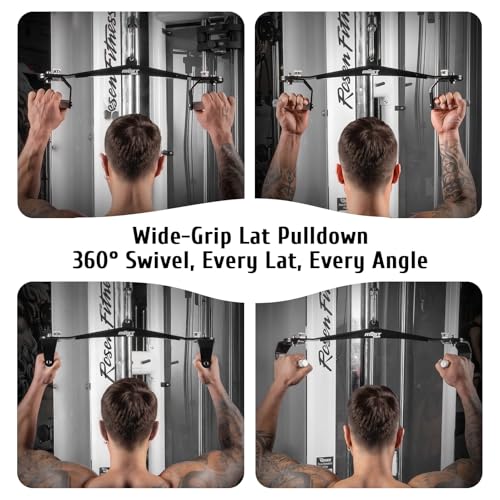 MOST GRIP Lat Pull Down Bar Set with 360° Rotatable Handles, Lat Pulldown Attachments for Whole Back Training, Heavy-Duty Locking LAT Pulldown Bars for Home Gym Cable (Black) - Image 3