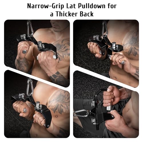 MOST GRIP Lat Pull Down Bar Set with 360° Rotatable Handles, Lat Pulldown Attachments for Whole Back Training, Heavy-Duty Locking LAT Pulldown Bars for Home Gym Cable (Black) - Image 4