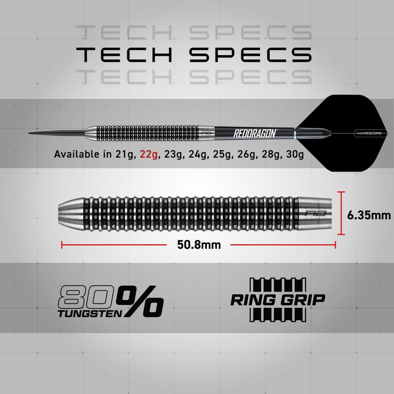 Red Dragon Darts طقم سهام دارت من ريد دراجون بيغاسوس الاحترافي من التنجستن بوزن 21، 23، 24، 25، 26، 28، 30 جرام مع الأجنحة، الأعمدة (المقابض) والمحفظة - Image 4