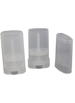 Elandy Elandy 15ml Empty Oval Lip Balm Tubes Deodorant Containers Lip Balm Tubes Lip Gloss Container Holder With Caps ClearWhite Pack of 6pcs Transparent 