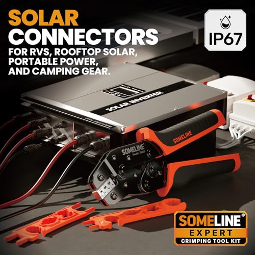 SOMELINE Solar Connector Crimping Tool Kit, 14-10 AWG Crimper for Solar Panel Cable Wire with 12 Pairs Solar Connectors and Spanners, Solar Installation Assembly Tools - Solar Panel Connectors - Image 3