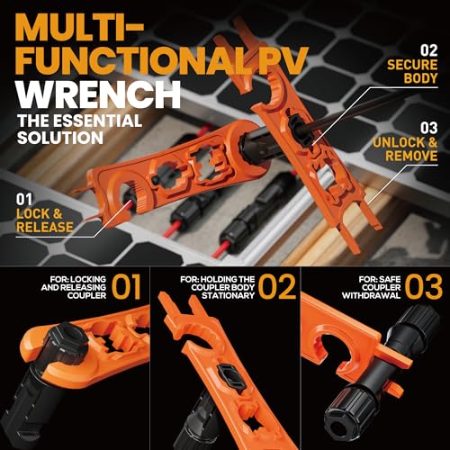 SOMELINE Solar Connector Crimping Tool Kit, 14-10 AWG Crimper for Solar Panel Cable Wire with 12 Pairs Solar Connectors and Spanners, Solar Installation Assembly Tools - Solar Panel Connectors - Image 5