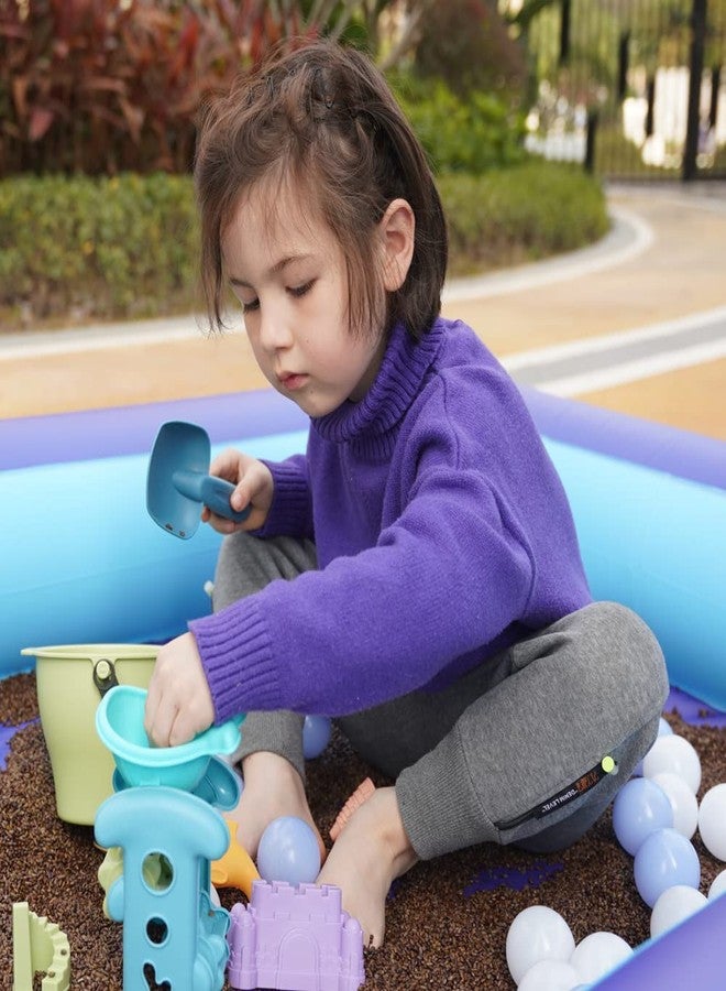 penepico Inflatable Splash Pool for Kids, Plastic Wading Pools Outdoor, Large Sensory Sand & Water Play Pit for Toddlers, Kiddie Small Swimming Pool with Air Pump, Sand Box Backyard(77"*53"*9") - Image 5