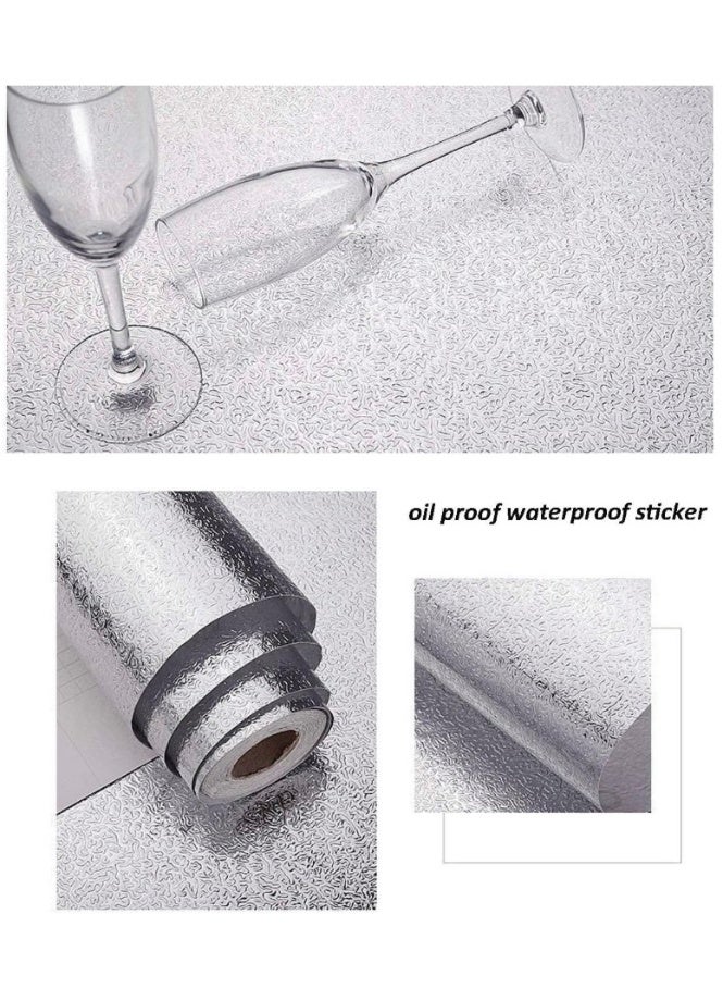 إيباسكت (3قطع) من لفة مطبخ مقاومة للماء متعددة الأغراض خزانة مطبخ رخامية  ملصق إدراج رف فضي 5 متر - Image 4