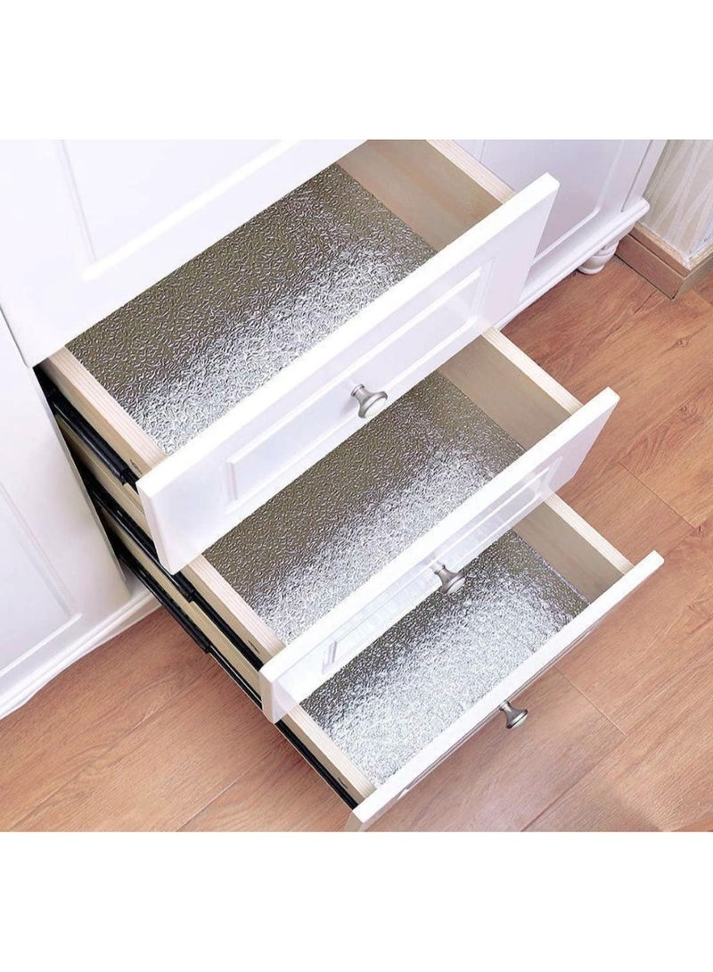 إيباسكت (3قطع) من لفة مطبخ مقاومة للماء متعددة الأغراض خزانة مطبخ رخامية  ملصق إدراج رف فضي 5 متر - Image 5