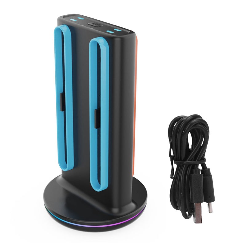 محطة شحن مغناطيسية لجهاز Switch 2 مع شحن سريع ومؤشر LED ومواضئ إضاءة 9 - لون أسود - Image 1