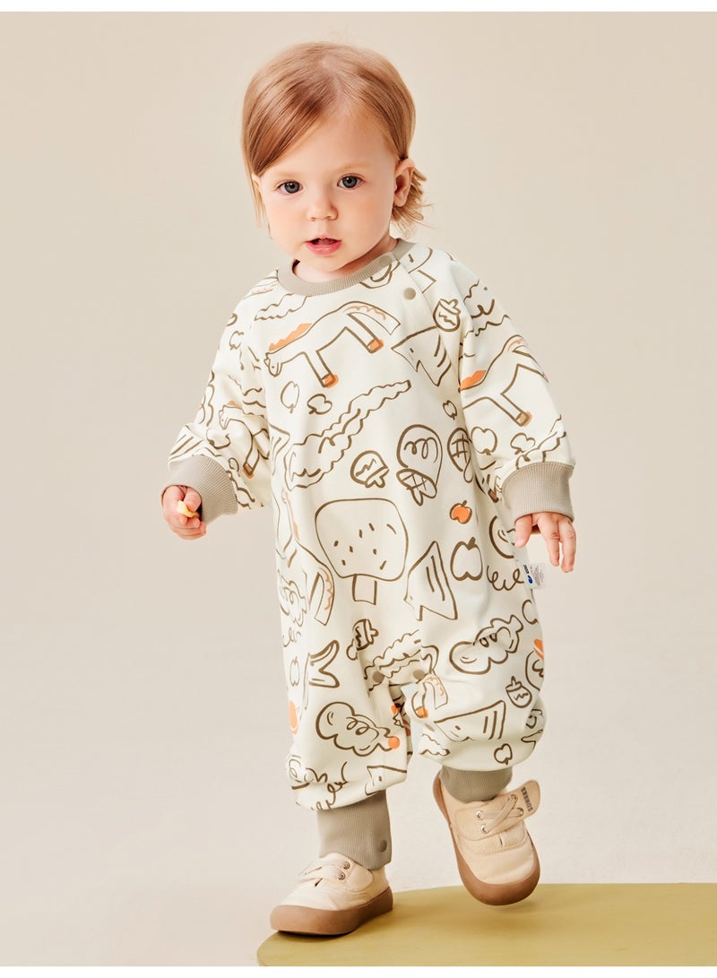 ميني بالا غابرة لرضع غير منفصلة جنسياً بتصاميم كرتونية متشوقة، معاطف ذات أنابيب، إغلاق بمحجبات، قطعة مريحة ومتينة، مثالية للخروج والارتداء اليومي غابرة رضيع - Image 2