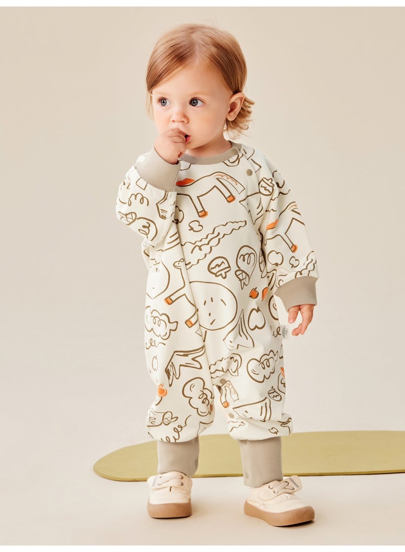 ميني بالا غابرة لرضع غير منفصلة جنسياً بتصاميم كرتونية متشوقة، معاطف ذات أنابيب، إغلاق بمحجبات، قطعة مريحة ومتينة، مثالية للخروج والارتداء اليومي غابرة رضيع - Image 1