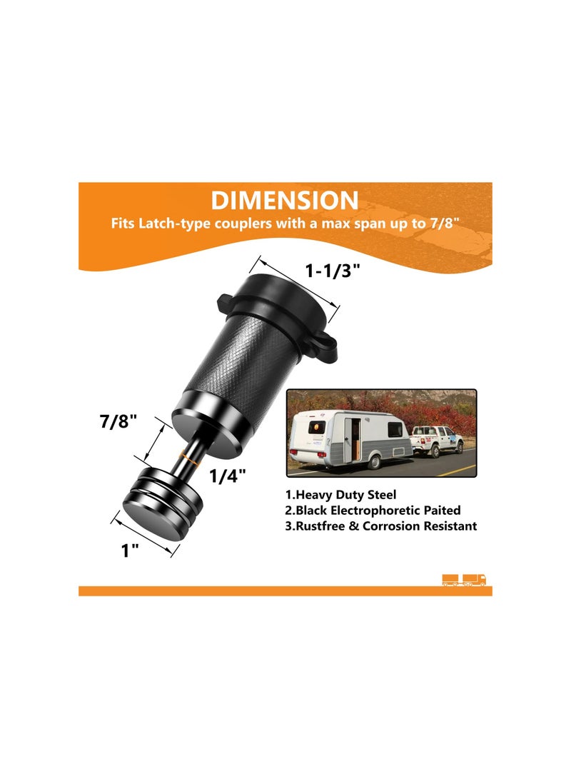 SYOSI Hardware Trailer Tongue Lock 1/4" Dia, Trailer Coupler Lock with 7/8 Inch Span Fits Latch-Type Coupler, Solid Coupler Lock with Keys for Towing Boat Truck Rv Car Trailer, Preventing Corrosion (1pack) - Image 2