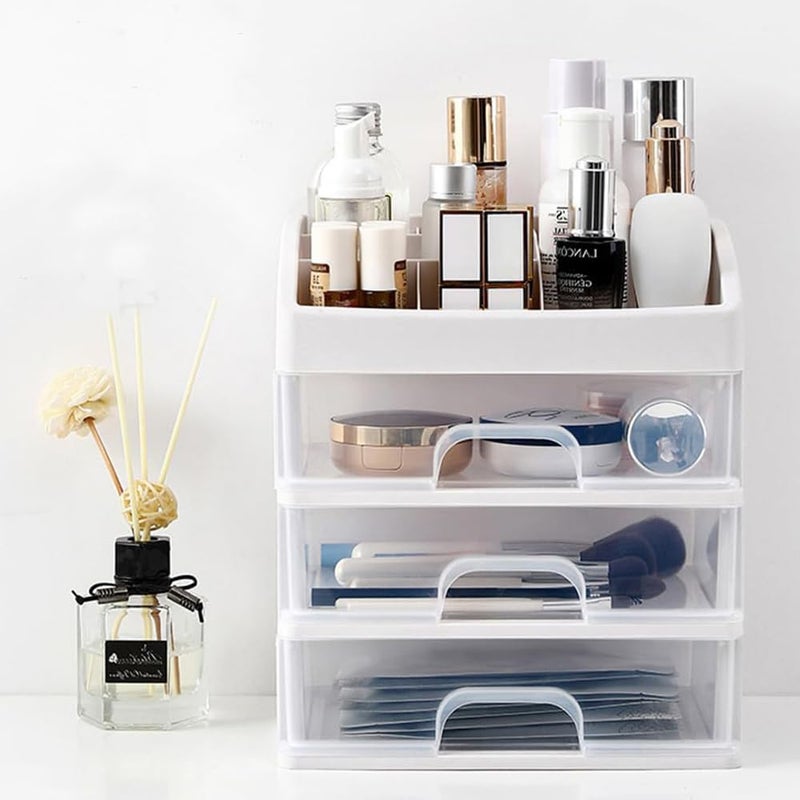 Kuber Industries Kuber Industries 3 Layer Cabinet Drawer BoxDesktop Storage BoxMulti Drawer Storage Organizer White  - Image 1