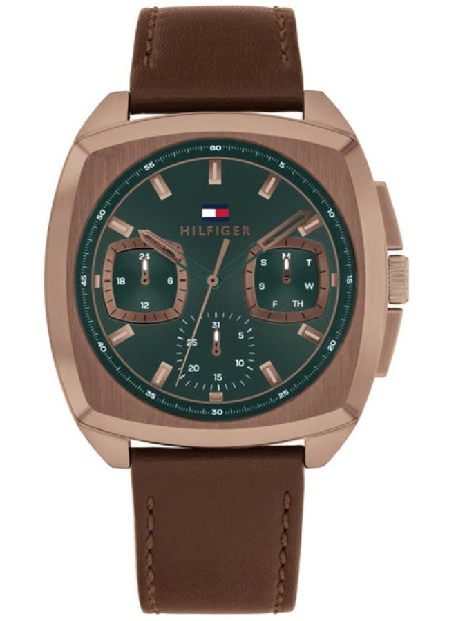 TOMMY HILFIGER Men's Green Dial Analog Quartz Watch 41 mm -  1710557 