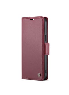 CaseMe Flip Wallet Case For iPhone 14 Pro Max [RFID Blocking] PU Leather Wallet Flip Folio Case with Card Holder Kickstand Shockproof Phone Cover (Red)  - Image 1