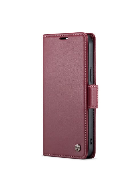 Flip Wallet Case For iPhone 14 Pro Max [RFID Blocking] PU Leather Wallet Flip Folio Case with Card Holder Kickstand Shockproof Phone Cover (Red)