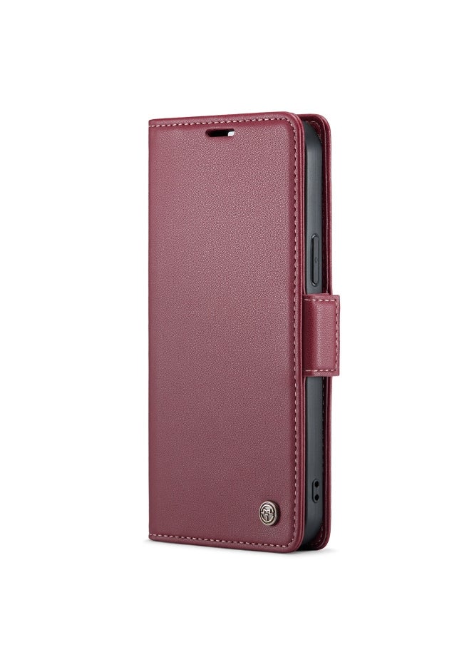 CaseMe Flip Wallet Case For iPhone 14 Pro Max [RFID Blocking] PU Leather Wallet Flip Folio Case with Card Holder Kickstand Shockproof Phone Cover (Red)  - Image 1