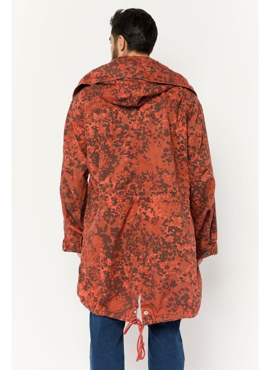 DIESEL - Men Camouflage Parka Jacket, Rust - Image 1