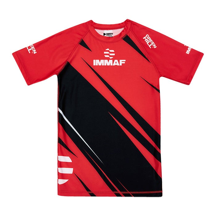 GREEN HILL Rash Guard IMMAF Approved - Red/White - S - Image 3