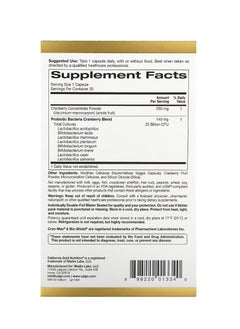 California Gold Nutrition LactoBif Cran-Max 25 Billion CFU 30 Veggie Capsules  - Image 2