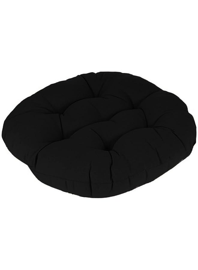 Zaboon Round Decorative Velvet Upholstered Chair Cushion 37X38 Cm Black - Image 1