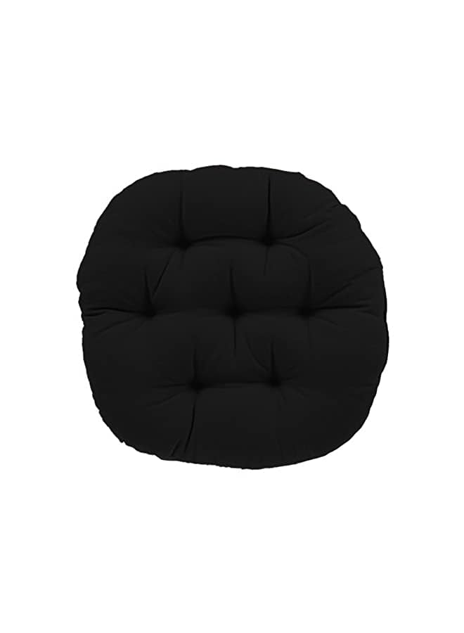 Zaboon Round Decorative Velvet Upholstered Chair Cushion 37X38 Cm Black - Image 2