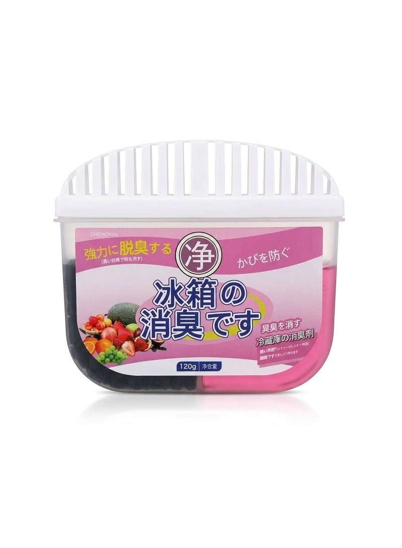 Dual-Action Refrigerator Deodorizer Box with Activated Charcoal & Plant Polyphenols Gel - Image 1
